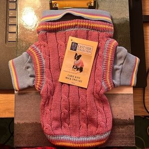 Small Dog cable Knit Mock Twin Set